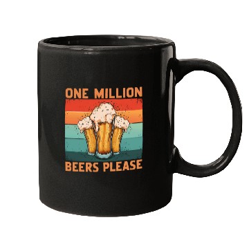 Discover One Million Beers Please vintagess Drinking Team Alcohol Lover Mugs