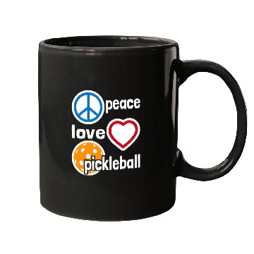 Discover Peace Love Pickleball Pickleball Player Paddleball Lover Mugs