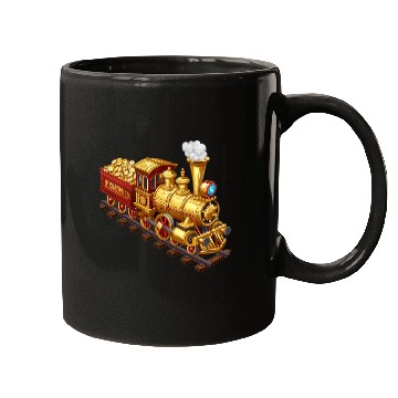 Discover Cartoon Gold Train 1 Mugs