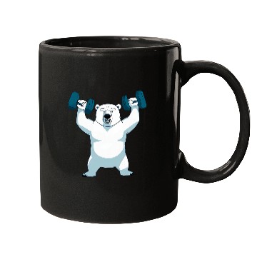 Discover Polar Bear dumbbell weightlifting Gym And Polar Bear Lovers 1 Mugs