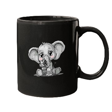 Discover Elephant With A Camera Baby Elephant Photographer Mugs