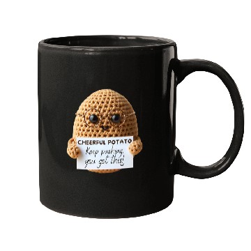 Discover Funny Positive Potato Knitted Potato Crochet Motivation Mugs