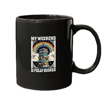 Discover My Weekend Is Fully Booked Book Lover Bookworm Reading Book 3 Mugs