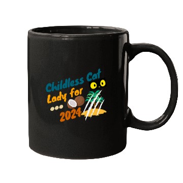 Discover Funny The Childless Cat Lady with Coconut Mugs