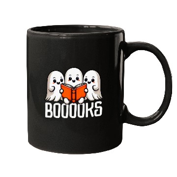 Discover Halloween ghostss Reading Books Librarian Reader Teacher Mugs