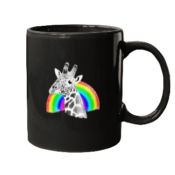 Discover Giraffe with Rainbow as Drawing Wild Animal in Africa Mugs