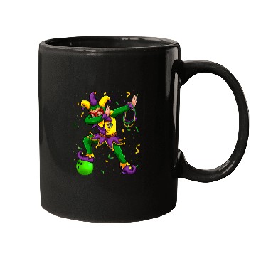 Discover Dabbingss Jester Bowling Ball Mardi Gras Fat Tuesday Parade Mugs