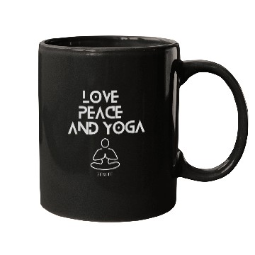 Discover Love Peace and Yoga Mugs