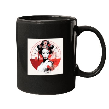 Discover Timeless Fusion Geisha Blossom in Futuristic Light Mugs