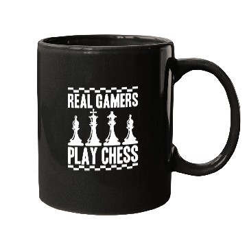Discover Real Gamers Play Chess Board Game Multiplayer Strategy Funny Mugs