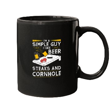 Discover Mens Cornhole Beer Steaks Cornhole Funny Men Mugs