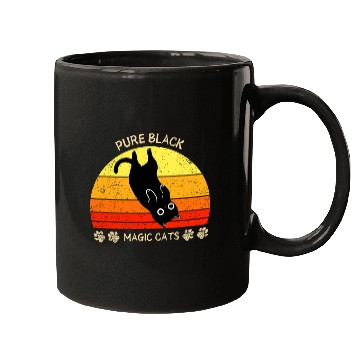 Discover Funny black cats vintages retro Pure black magic Mugs