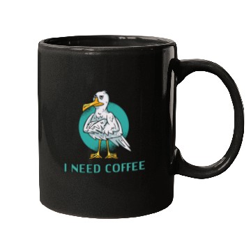Discover I Need Coffee Grumpy Seagull Mugs