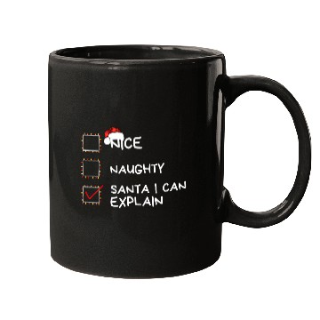 Discover Nice Naughty Santa I Can Explain Christmas List Mugs