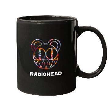 Discover Radiohead Colorful Strip Bear Head White Mugs