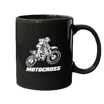 Discover Motocross Logo White Mugs