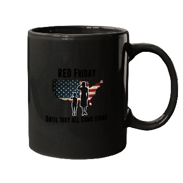 Discover RED Friday (black letters) Mugs