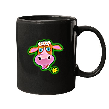Discover Cute Cow with Bohemian Flower Crown Mugs