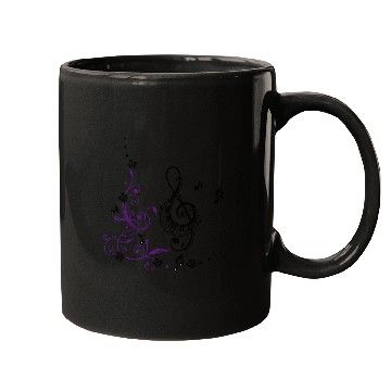 Discover Clef with music nout and flowers Mugs