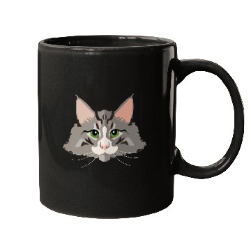 Discover grey cat Mugs