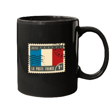 Discover france post stamp Mugs
