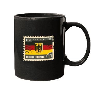 Discover germany post stamp Mugs