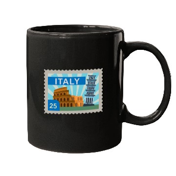 Discover italy post stamp Mugs