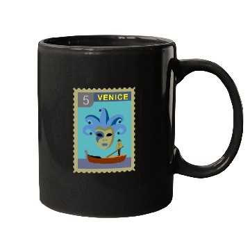 Discover italy venice post stamp Mugs