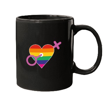 Discover Rainbow heart female Mugs