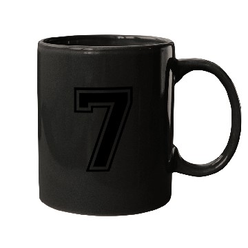 Discover Number 7 seven college style font Mugs