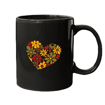 Discover Flowerpower Heart Colorful Design Mugs