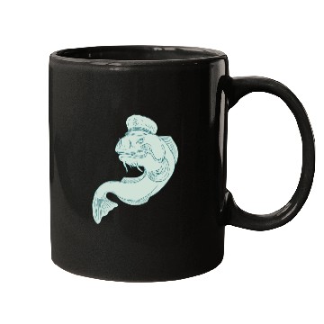 Discover Captain Catfish Drawing Mugs
