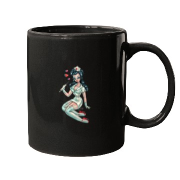 Discover Pinup Nurse Brunette Mugs