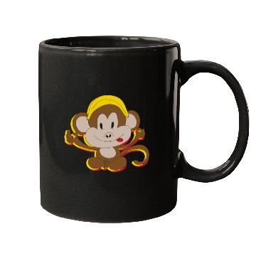 Discover Cute Kids Monkey With Banana Mugs