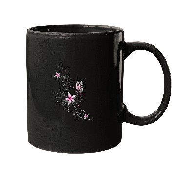 Discover Butterfly with Ornamental Flowers Mugs