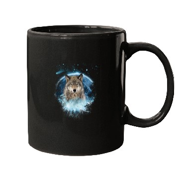 Discover Grey Wolf Bl Moon Full Scape Mugs