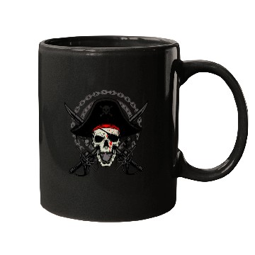 Discover Ahoy Buccaneers Avast Ye motif of Pirate Skull Mugs