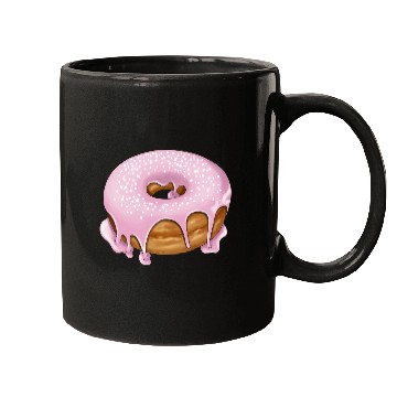 Discover Pink donut with sprinkles Mugs