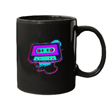 Discover 80s Music Cassette Tape : 3D, Neon, 80s songs Mugs