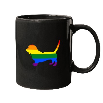 Discover Gay Pride Dog Basset Hound Rainbow Gay Pride Flag Mugs