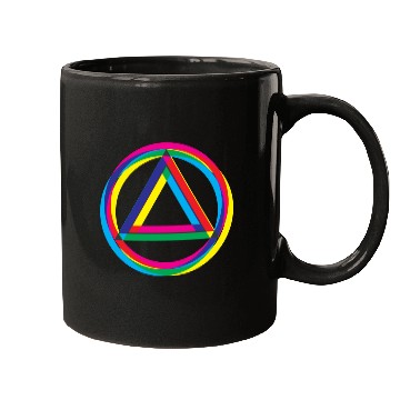 Discover Recovery Logo Triangle and Circle Shifted Colors Mugs