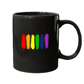 Discover Love is Love Painting Rainbow LGBT Gay Pride Mugs