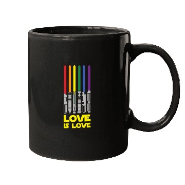 Discover Lightsaber Rainbow - Love Is Love Mugs