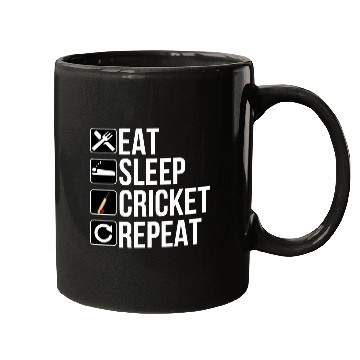 Discover Cricket Player Gift - Eat Sleep Cricket Repeat Mugs