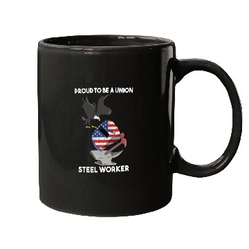 Discover UNION STEEL WORKER USA GIFT FUNNY DAD EAGLE HAMMER Mugs