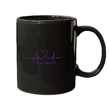 Discover Purple Epilepsy Awareness Heartbeat Mugs