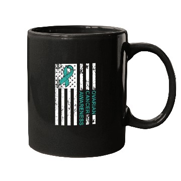 Discover USA Flag Ovarian Cancer Awareness Mugs