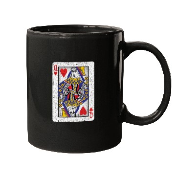 Discover queen of hearts playing card Mugs
