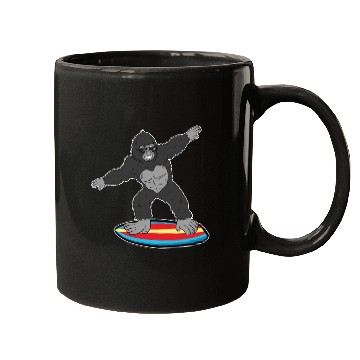 Discover Gorilla Mokey Ape Surfing Surf Gift & Present Mugs