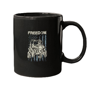 Discover UTV SxS Freedom Flag USA Mugs